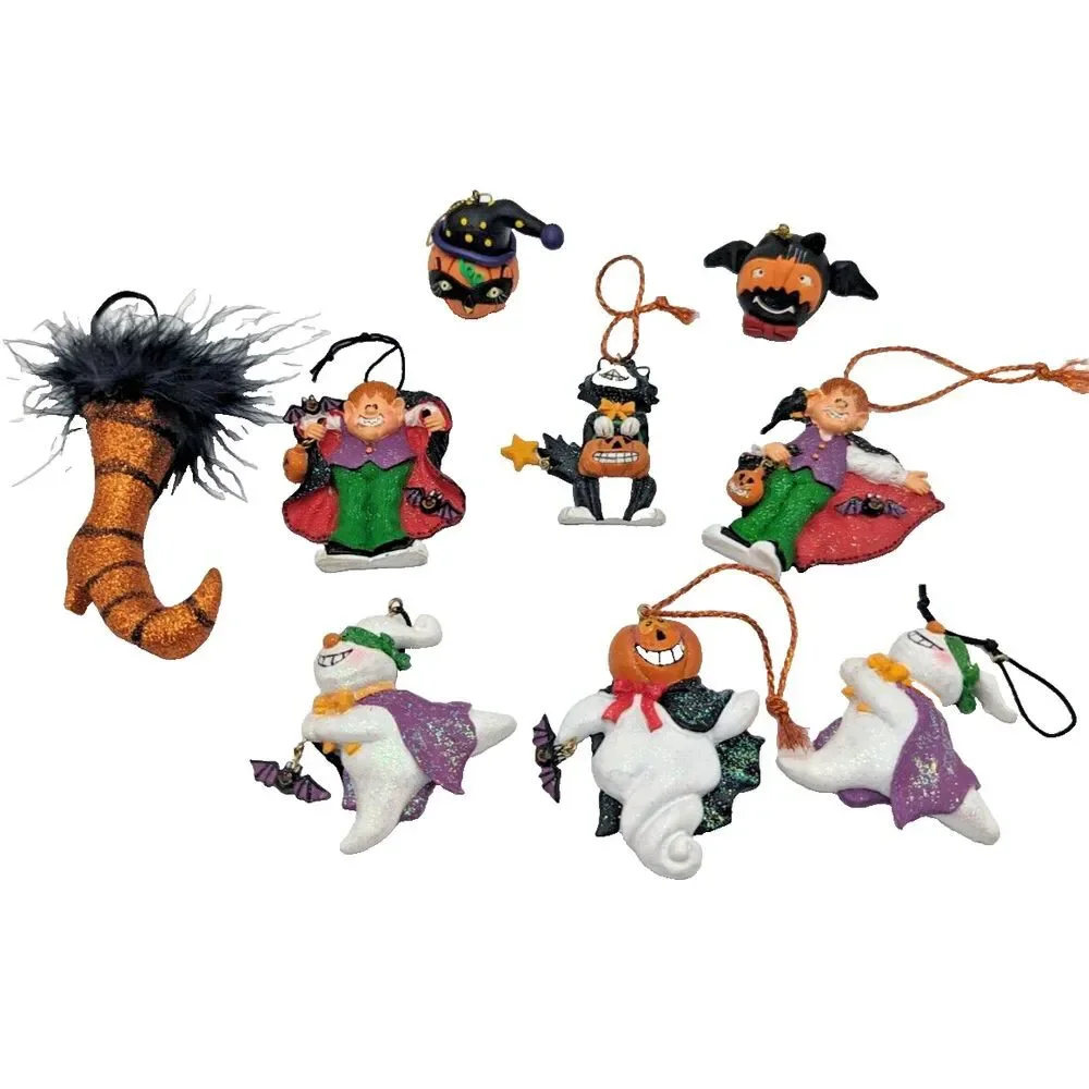 Vintage‎ Halloween Ornaments Lot of 9